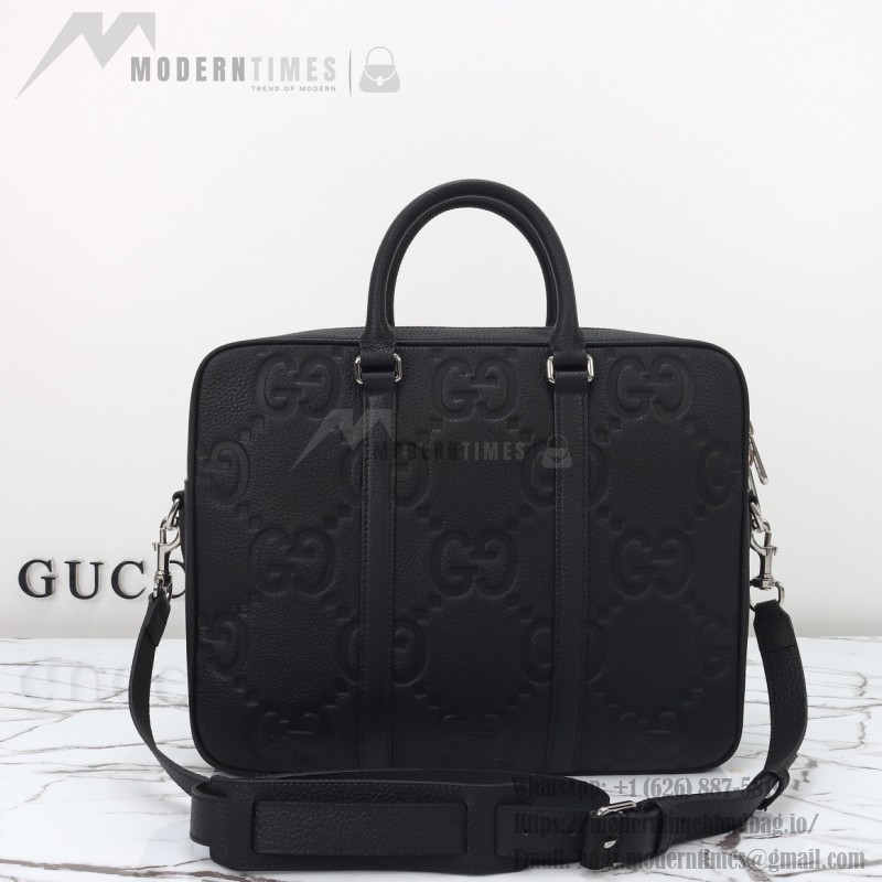 Gucci 792264 Black Embossed Large G Leather Tote Bag