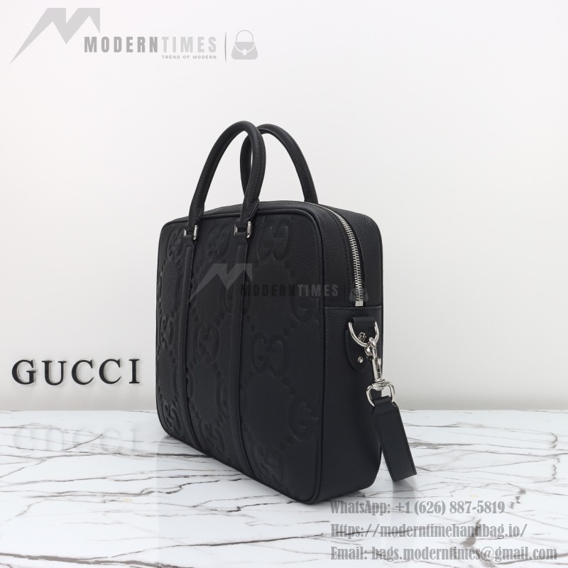 Gucci 792264 Black Embossed Large G Leather Tote Bag