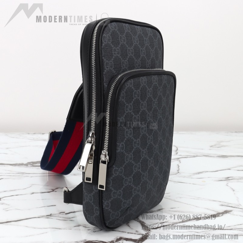 Gucci 822073 Black Rubber Leather Handbag
