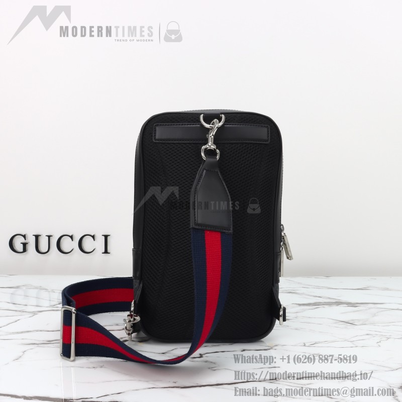 Gucci 822073 Black Rubber Leather Handbag