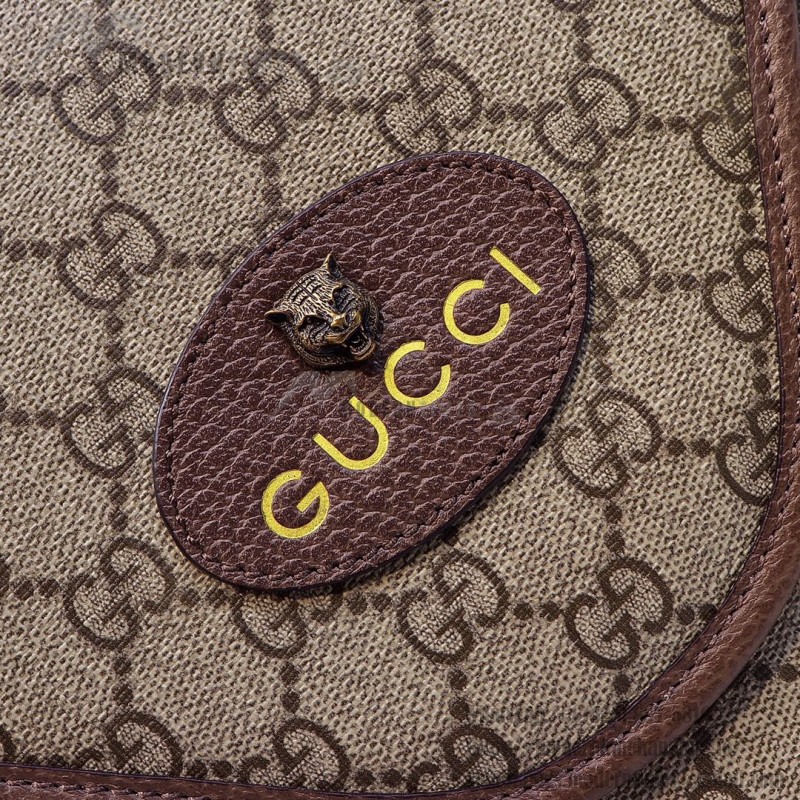 Gucci 598604 Beige Brown Leather Handbag