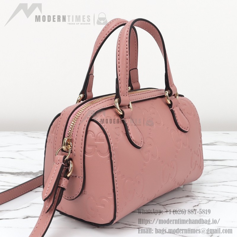 Gucci 790130 Pink and Apricot Leather Handbag