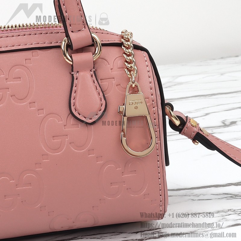 Gucci 790130 Pink and Apricot Leather Handbag