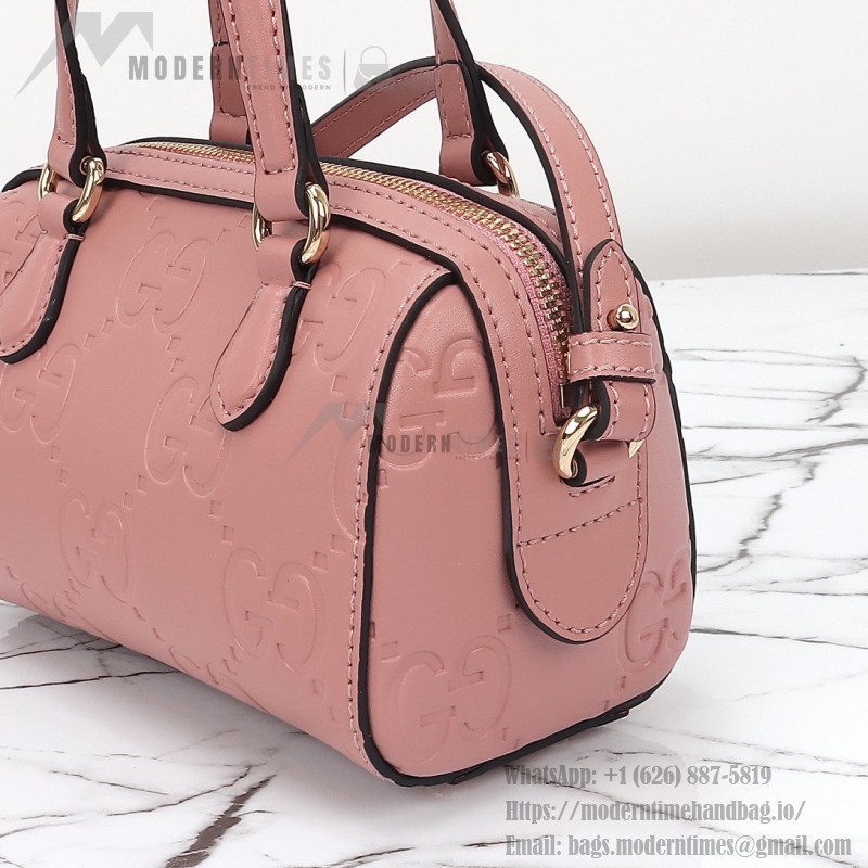Gucci 790130 Pink and Apricot Leather Handbag