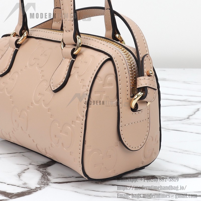 Gucci 790130 Pink and Apricot Leather Handbag