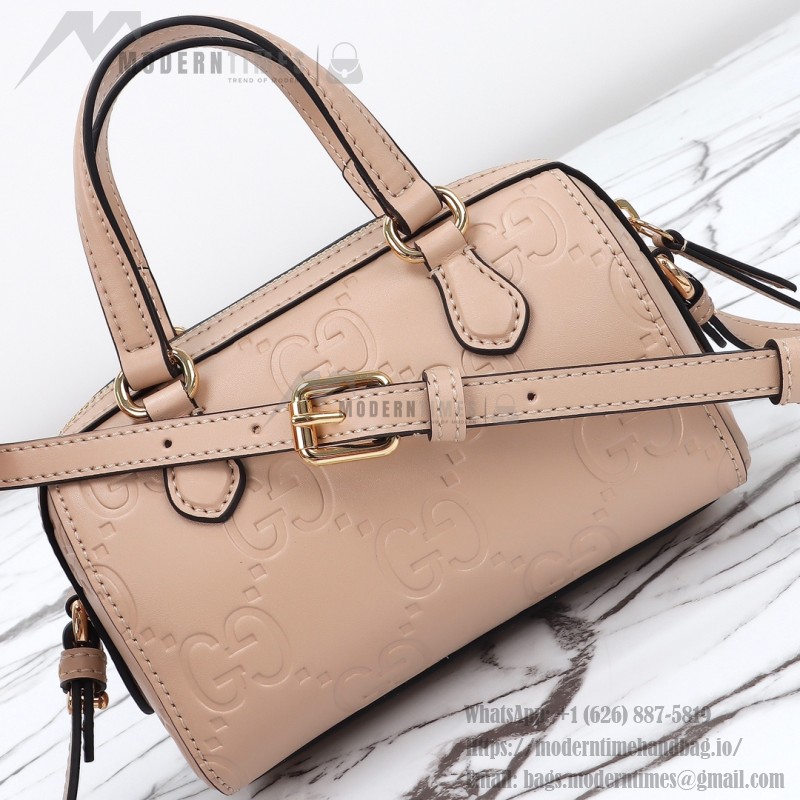 Gucci 790130 Pink and Apricot Leather Handbag