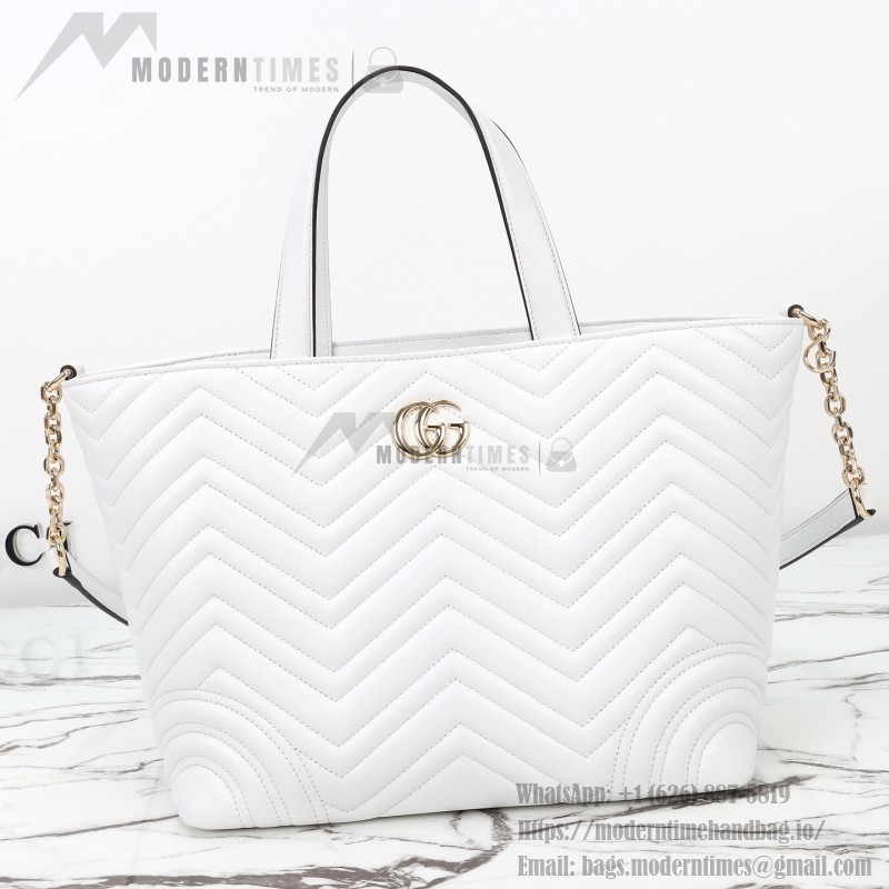 Gucci 847387 / 847386 White Leather Handbag