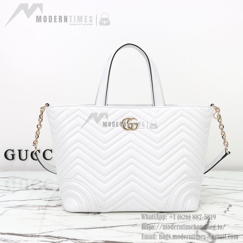 Gucci 847387 / 847386 White Leather Handbag