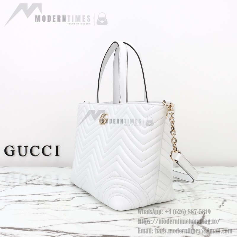 Gucci 847387 / 847386 White Leather Handbag
