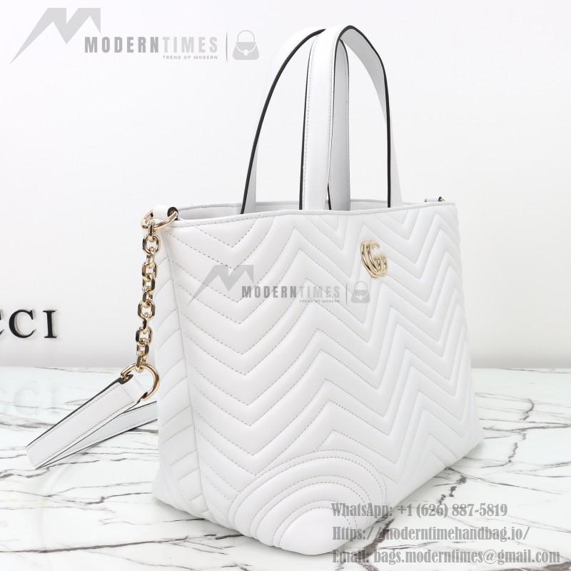 Gucci 847387 / 847386 White Leather Handbag