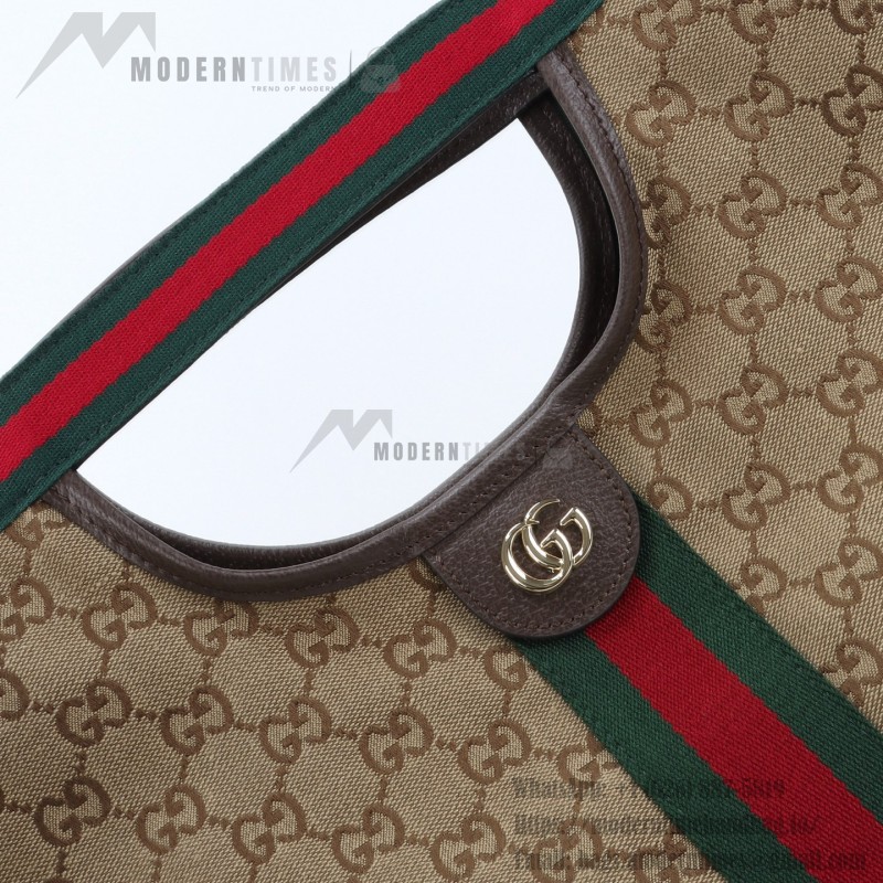 Gucci 865452 Apricot Black Leather Tote Bag