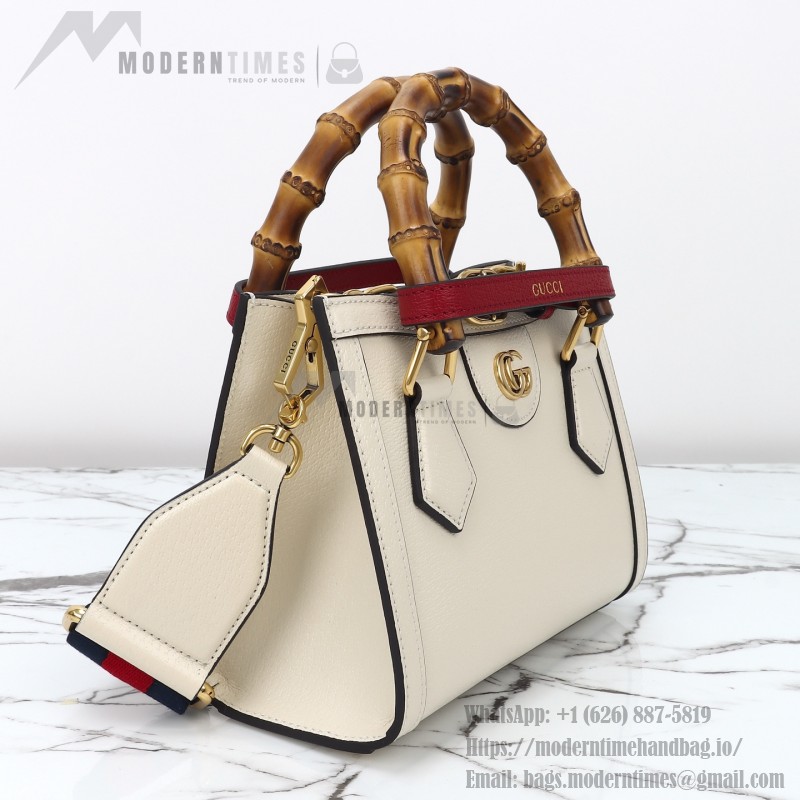 Gucci 702732 Dark Green White Leather Bag with Blue-Red Web Strap 20×16×10 cm