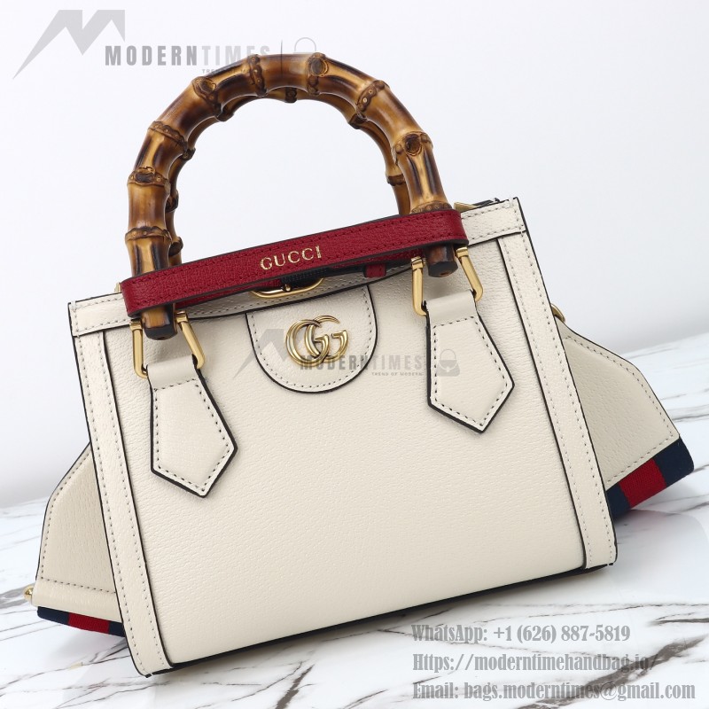 Gucci 702732 Dark Green White Leather Bag with Blue-Red Web Strap 20×16×10 cm