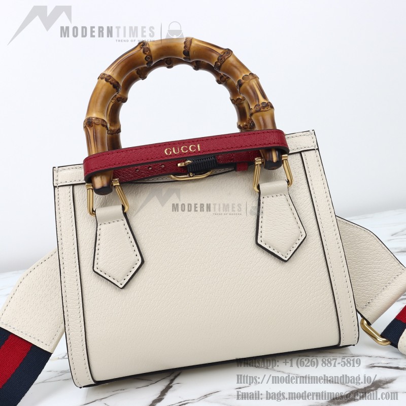 Gucci 702732 Dark Green White Leather Bag with Blue-Red Web Strap 20×16×10 cm