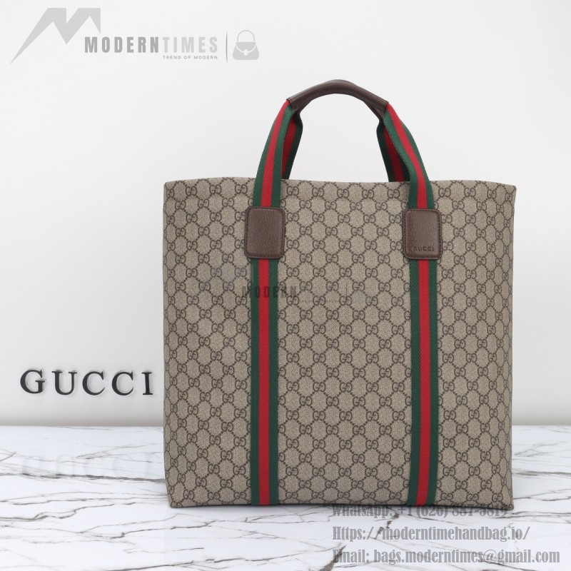 Gucci 763287 Apricot Brown Large Leather Tote Bag 39×41×16 cm