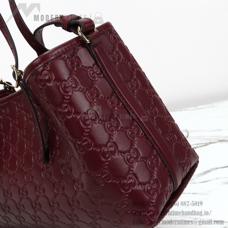 Gucci 815214 Red Embossed Leather Shoulder Bag Original Leather