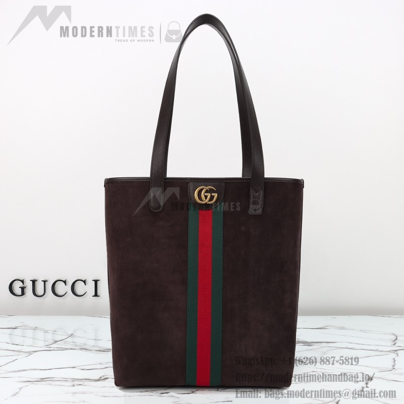 Gucci 834465 Matte Leather Tote Bag Gray Green Burgundy Original Leather