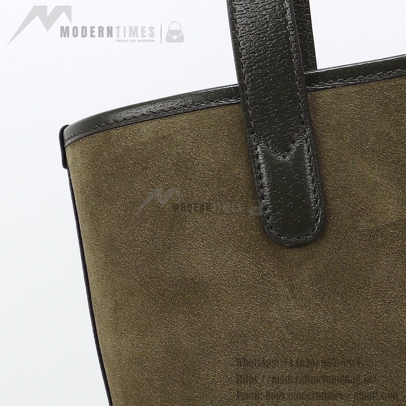 Gucci 834465 Matte Leather Tote Bag Gray Green Burgundy Original Leather