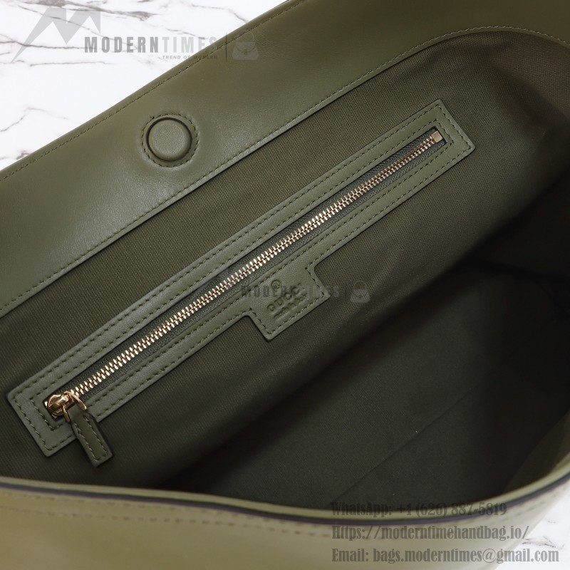 Gucci Brown Canvas Tote with Gray-Green and White Leather – Model 850926 / 850546