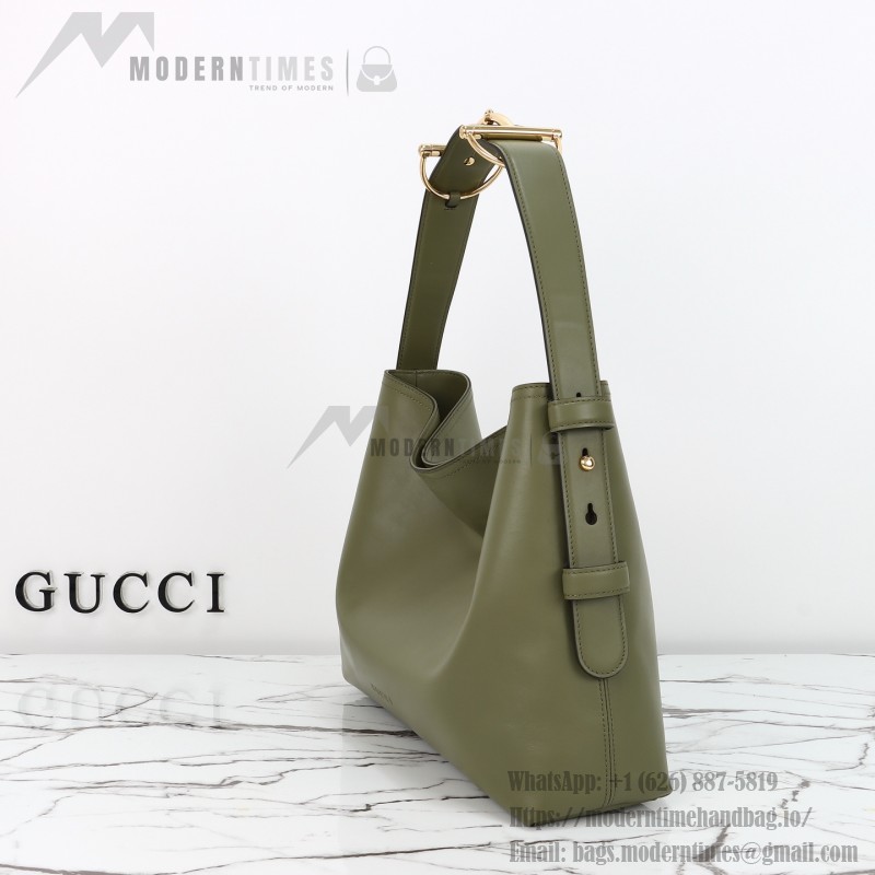 Gucci Brown Canvas Tote with Gray-Green and White Leather – Model 850926 / 850546