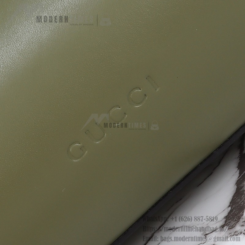 Gucci Brown Canvas Tote with Gray-Green and White Leather – Model 850926 / 850546