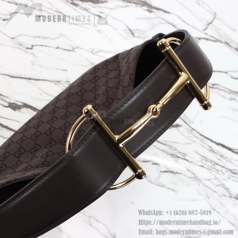 Gucci Brown Canvas Tote with Gray-Green and White Leather – Model 850926 / 850546
