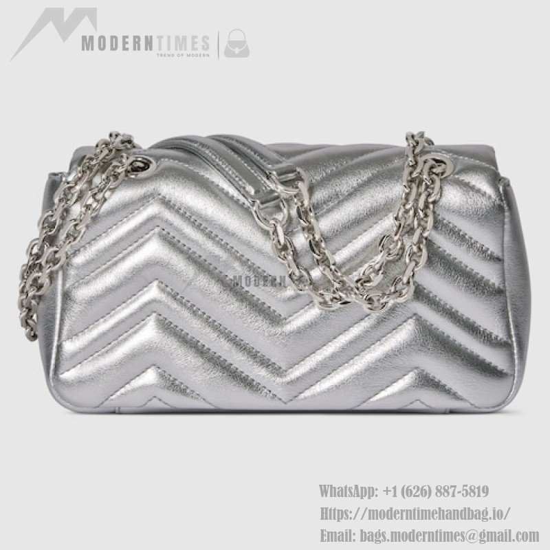 Gucci Silver and Black-Silver Leather Shoulder Bag – Models 837280 / 854863