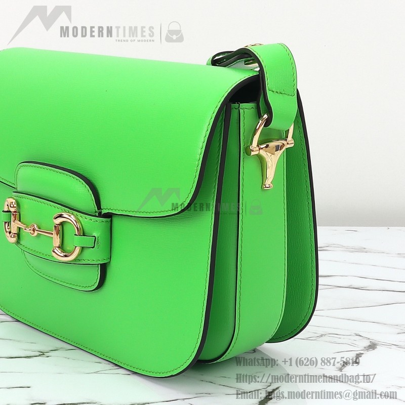 Gucci 602204 White Leather Shoulder Bag with Red and Green Accents