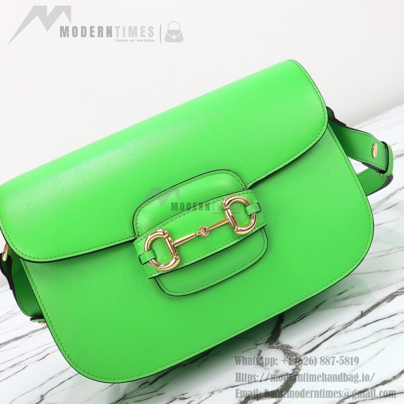 Gucci 602204 White Leather Shoulder Bag with Red and Green Accents