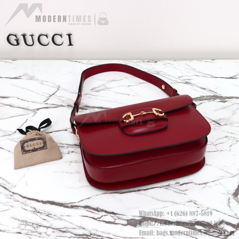 Gucci 602204 White Leather Shoulder Bag with Red and Green Accents