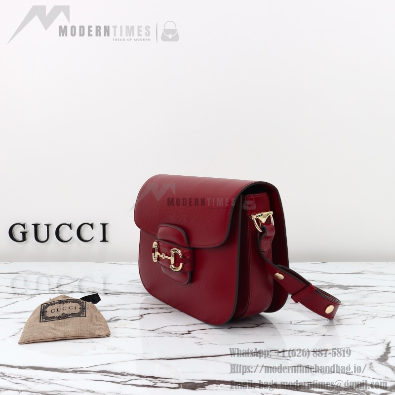Gucci 602204 White Leather Shoulder Bag with Red and Green Accents