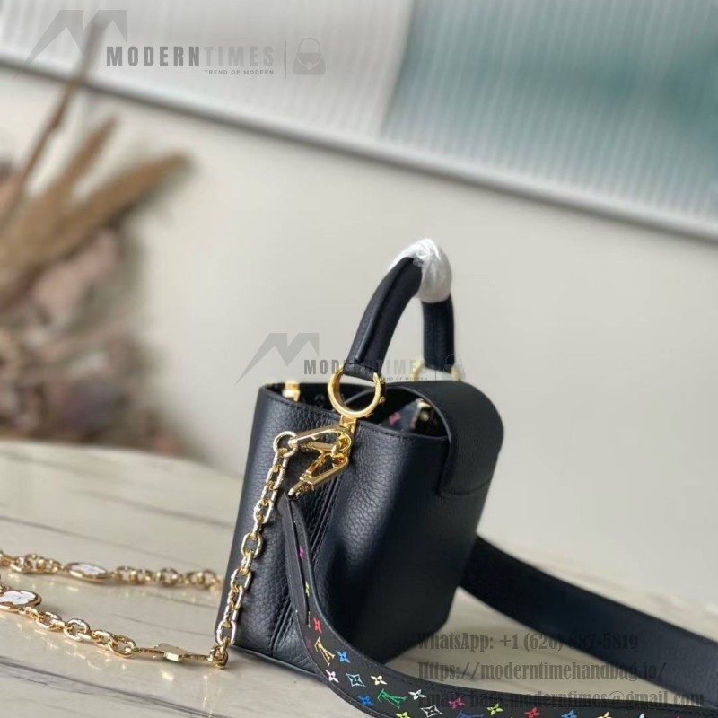 Louis Vuitton Capucines M13878 Murakami Panda Black Multicolor Handbag