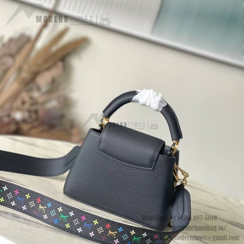 Louis Vuitton Capucines M13878 Murakami Panda Black Multicolor Handbag
