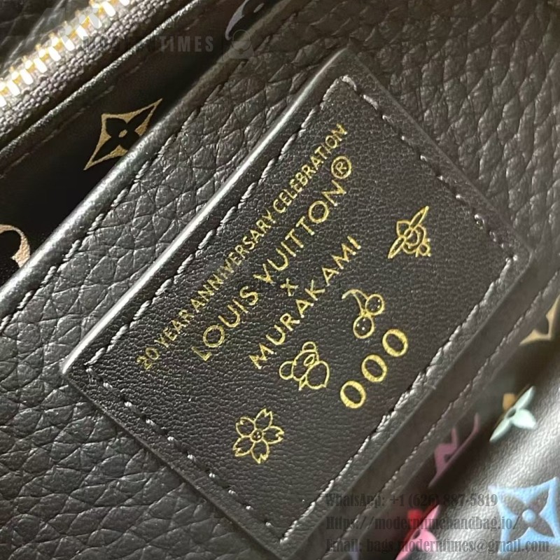 Louis Vuitton Capucines M13878 Murakami Panda Black Multicolor Handbag
