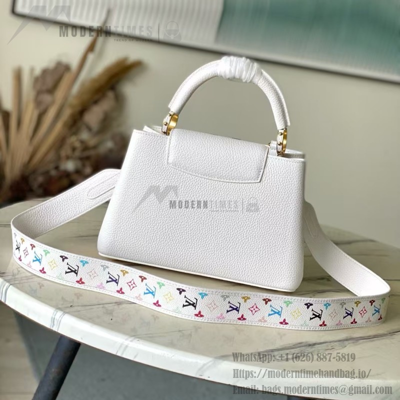 Louis Vuitton × Murakami Capucines M13253 Light Green Off-White Tri-Color Limited Edition – Premium Replica