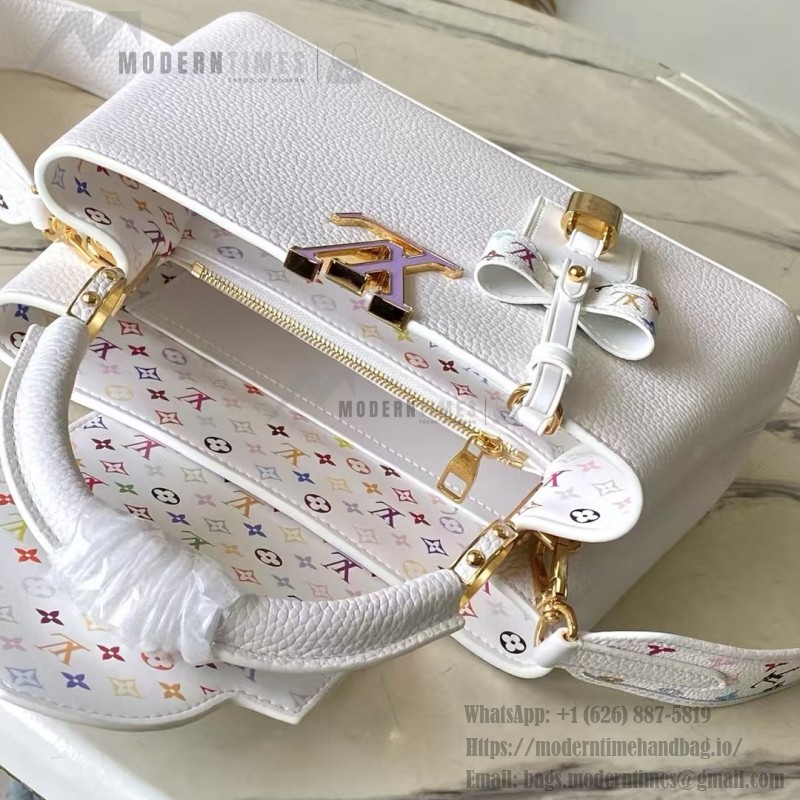 Louis Vuitton × Murakami Capucines M13253 Light Green Off-White Tri-Color Limited Edition – Premium Replica