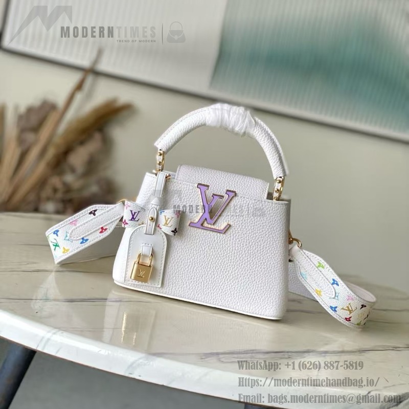 Louis Vuitton × Murakami Capucines M13253 Light Green Off-White Tri-Color Limited Edition – Premium Replica