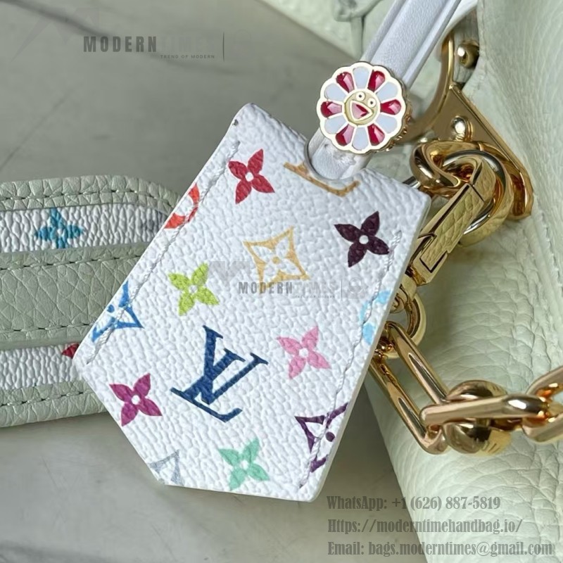 Louis Vuitton × Murakami Capucines M13253 Light Green Off-White Tri-Color Limited Edition – Premium Replica
