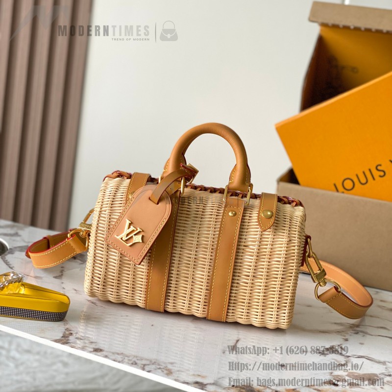 Louis Vuitton Keepall Bandoulière 25 M14455 Rattan Bag Premium MB Chip