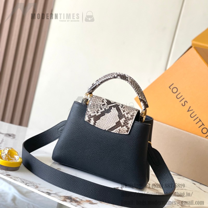 Louis Vuitton Capucines BB M81408 Black Python Dynamic Chip Leather Bag