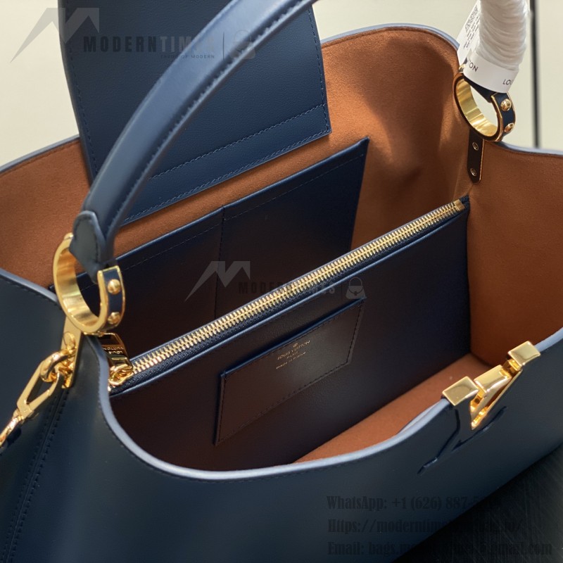 Louis Vuitton Capucines Souple Large Bag M14639 Deep Blue Full Leather