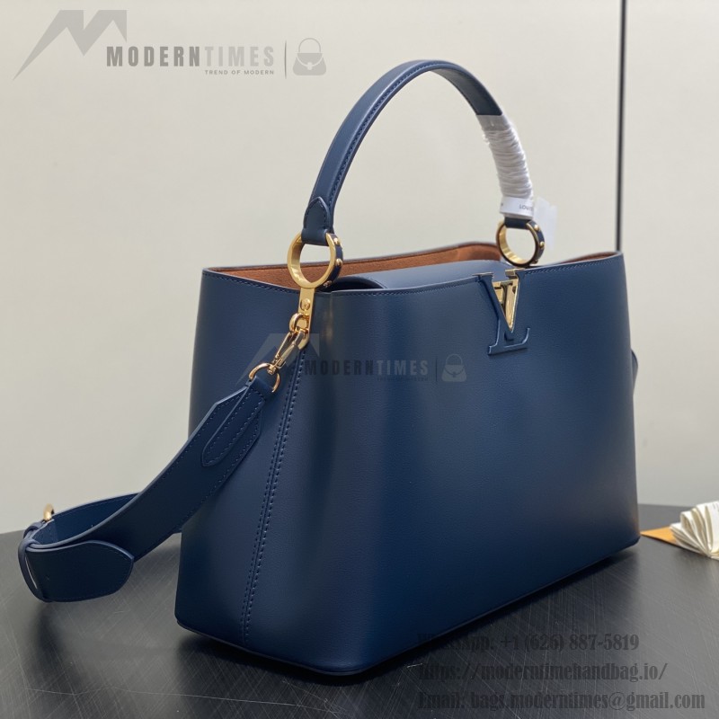 Louis Vuitton Capucines Souple Large Bag M14639 Deep Blue Full Leather