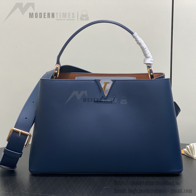 Louis Vuitton Capucines Souple Large Bag M14639 Deep Blue Full Leather
