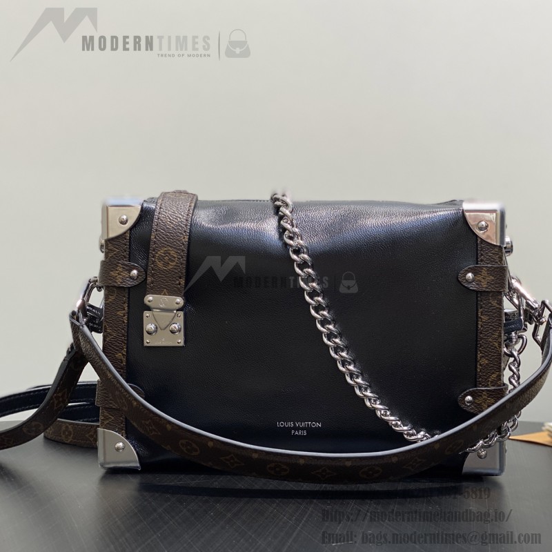 Louis Vuitton Side Trunk Vibe M15195 Black Leather Chain Bag