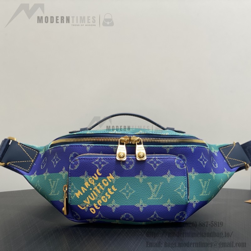 Louis Vuitton Rush Bumbag M25783 Blue Color-Block Waist Bag