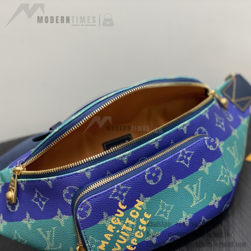 Louis Vuitton Rush Bumbag M25783 Blue Color-Block Waist Bag