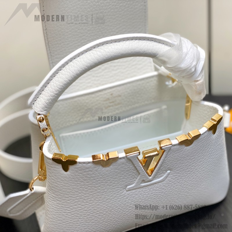 Louis Vuitton Capucines Mini M56669 White Taurillon Leather