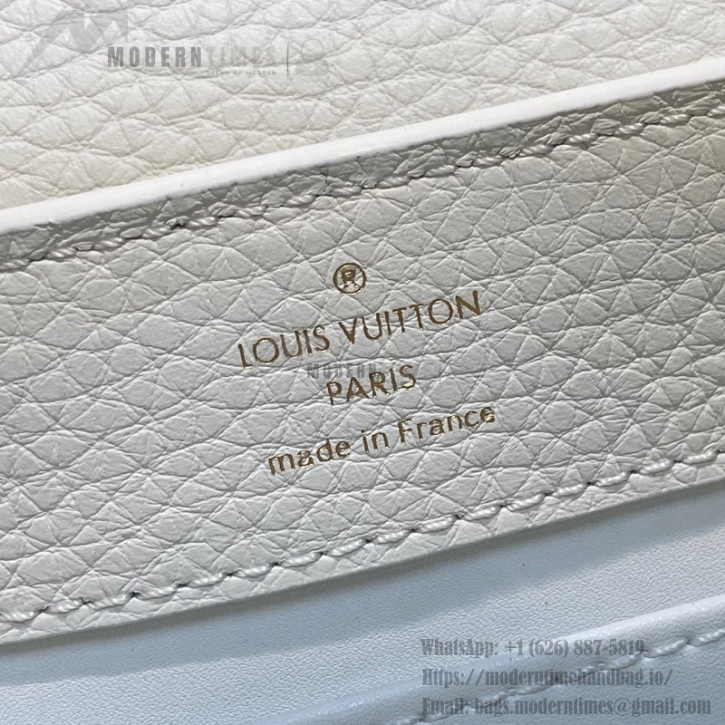 Louis Vuitton Capucines Mini M56669 White Taurillon Leather
