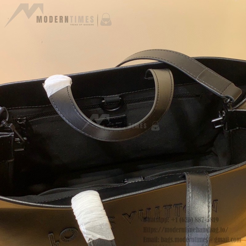 Louis Vuitton Shopper Medium Handbag M13979 Black Leather