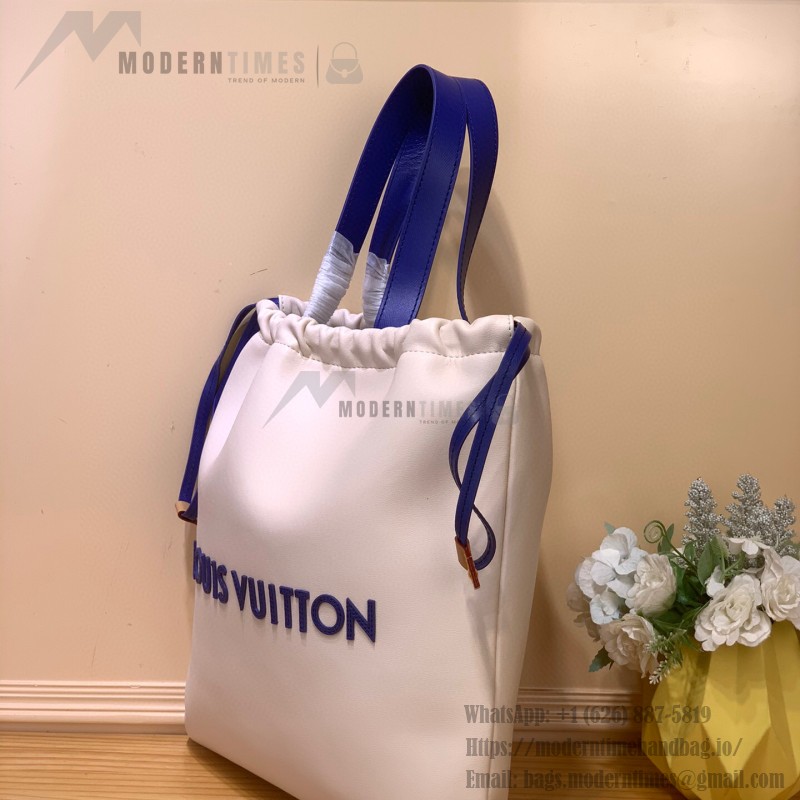 Louis Vuitton Dust Bag Tote Handbag M15235 White Suede Leather